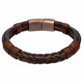 Bracciale Intrecciato Marrone con Chiusura Magnetica