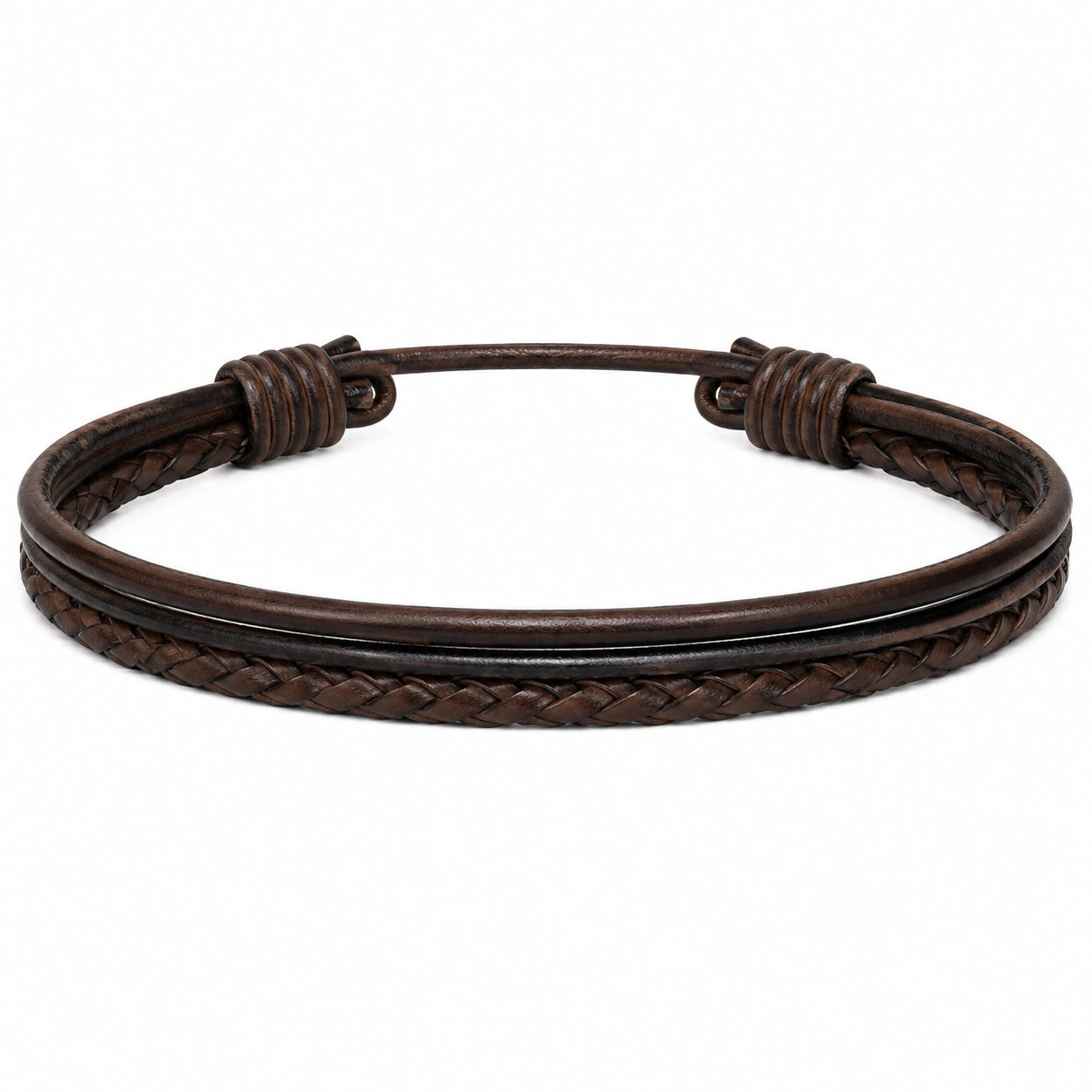 Bracciale Intrecciato Regolabile Marrone
