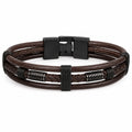 Bracciale Multistrato Intrecciato Uomo Marrone e Nero