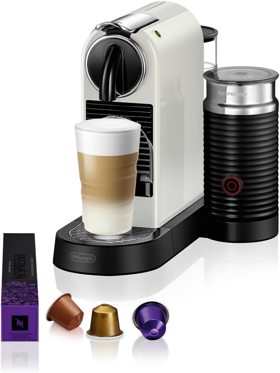 Macchina da caffè EN267, Citiz & Milk con Aeroccino .WAE, di De'Longhi, Sistema Capsule, colore White, Nespresso