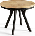 Tavoli da sala da pranzo, Gambe Solide di Colore Nero, Piano in laminato da 36 mm, Tavolo Rotondo Allungabile, Lancelot, Collezione Evo, AlpiMeble