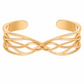 Bracciale Rigido Aperto Intrecciato Oro