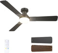 Ventilatori da soffitto con lampada K-6000, con illuminazione e telecomando, motore DC silenzioso, lampada LED dimmerabile, timer, per camera, Passky