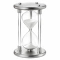 Clessidra Decorativa in Vetro e Acciaio Inox - Argento Trasparente