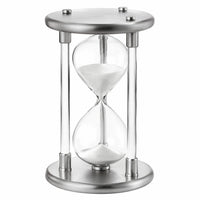 Clessidra Decorativa in Vetro e Acciaio Inox - Argento Trasparente