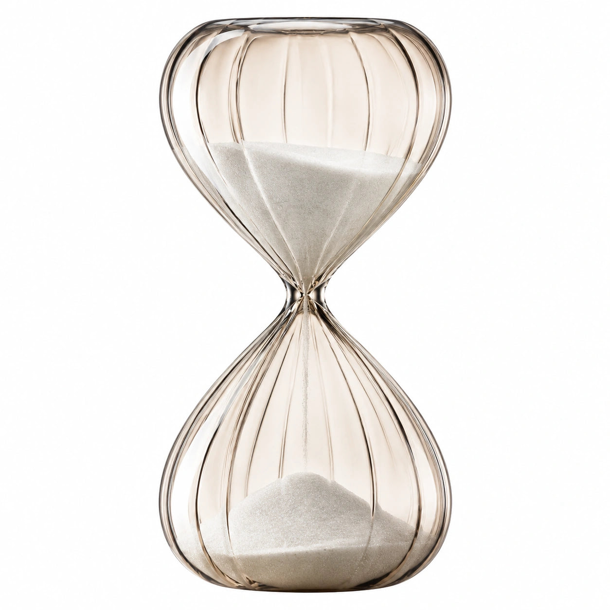 Clessidra decorativa in vetro trasparente 25 cm con sabbia bianca - 30 minuti