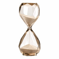 Clessidra in Vetro Sfaccettato con Sabbia Beige, 30 Minuti