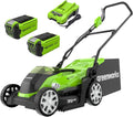 Tosaerba -G40LM35K2X, Sacca da 40 L CON Due Batterie 40 V 2 Ah e 1 Caricabatterie, Garanzia 3 Anni, 40 V a Batteria per Prati Fino a 400m2, Greenworks