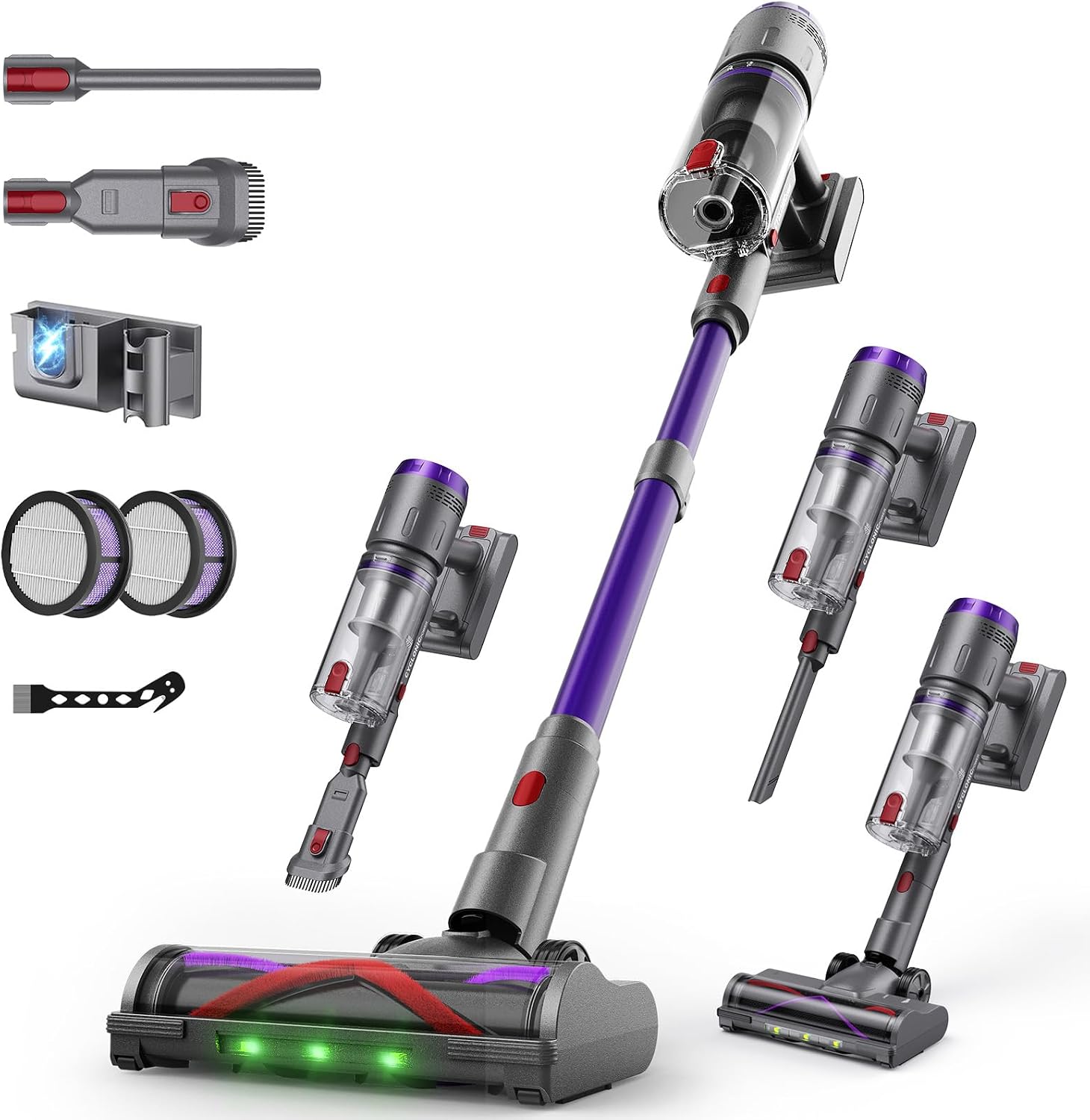 Aspirapolvere senza fili T80, Anti-Groviglio per Peli Animali, Tappeti, 600 W, 58000 Pa, NOVAX, Pavimenti, Scopa Elettrica Senza Fili 75 min, Circlio