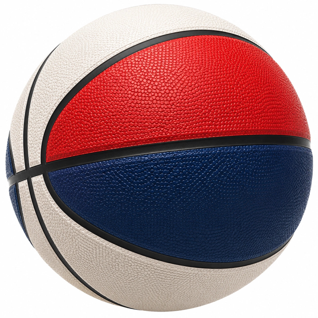 Pallone da basket rosso, bianco e blu
