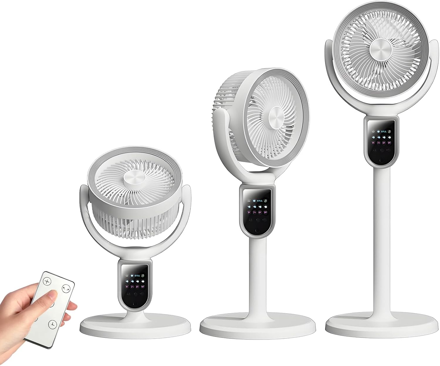 Ventilatori a piantana, Ventilatore Potente con Telecomando, Luce Notturna, Soggiorno e Uffici, Ventilatore a Piantana Silenzioso 4 in 1, IERAKOR