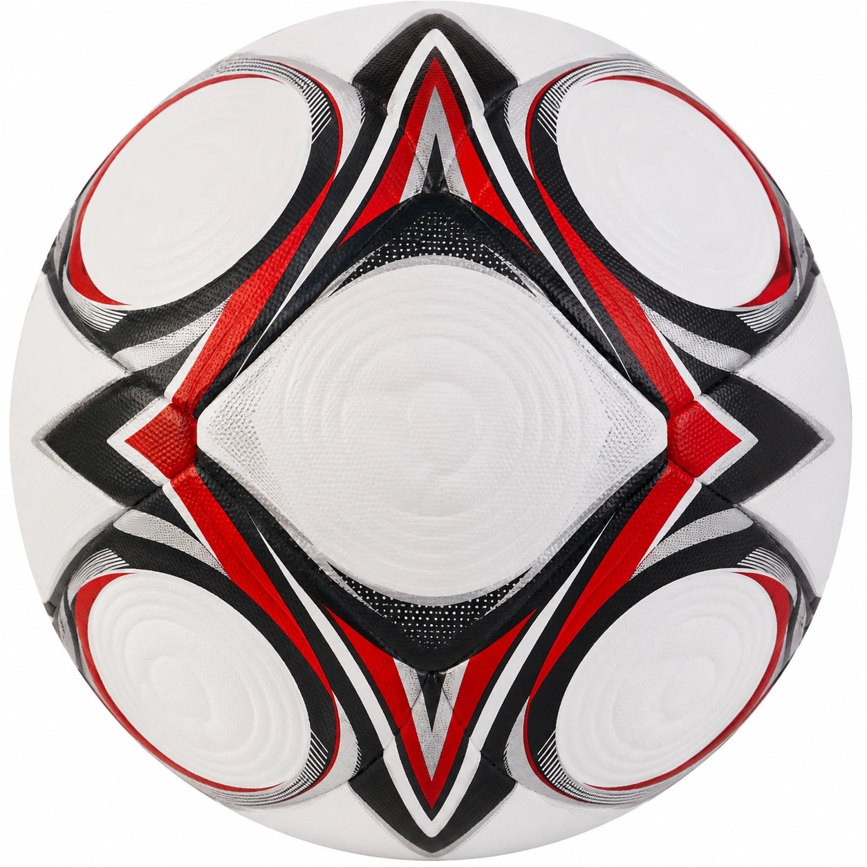 Pallone da Calcio Taglia 5 Design Dinamico Bianco Nero Rosso