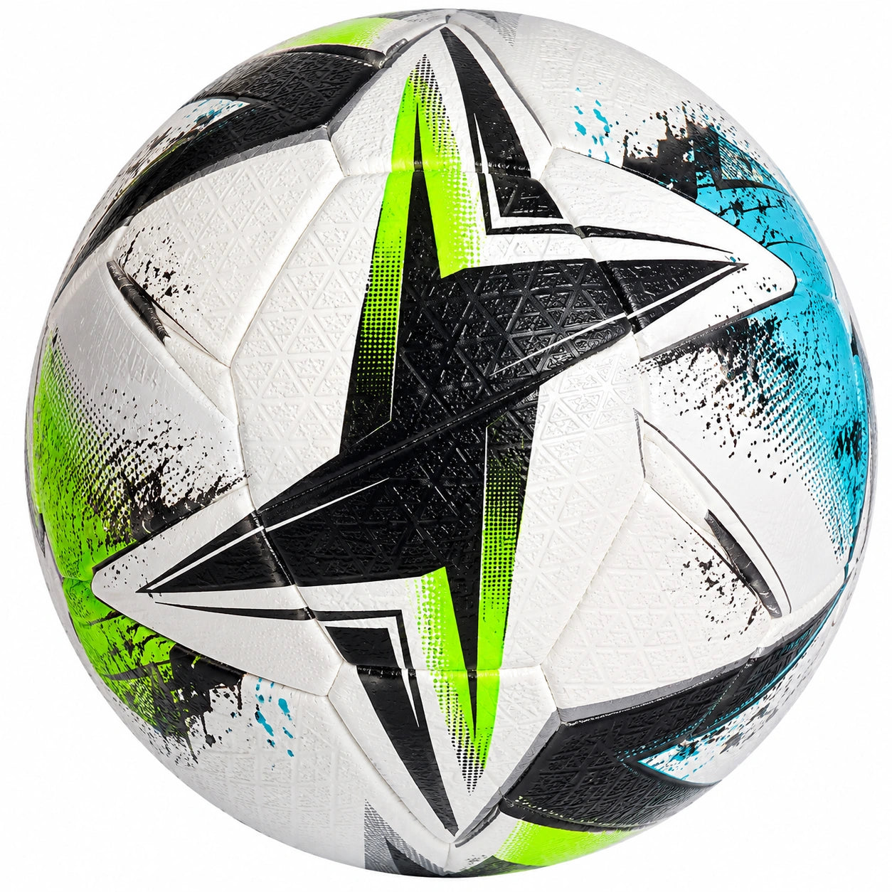 Pallone da Calcio Misura 5 Multicolore Bianco/Nero/Verde/Blu