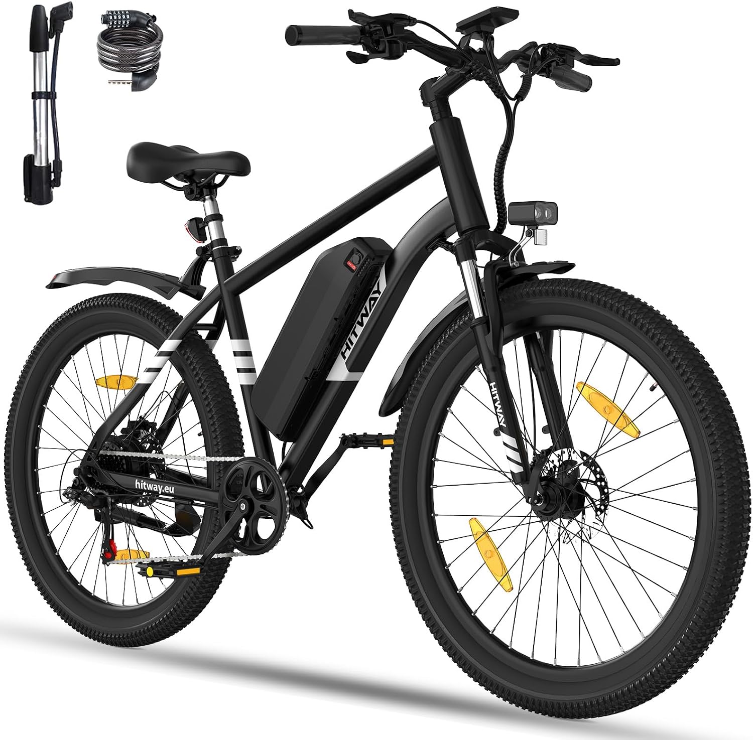 Bici elettriche BK15PRO, 27,5', 26' Fat Tire 7 Velocità Bicicletta Elettrica da 36V13 Ah, Bici Elettrica uomo, Pendolarismo in città & MTB, HITWAY
