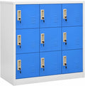 Credenza, Grigio Chiaro e Blu 90x45x92,5 cm Acciaio, Armadietto con Chiave, Armadietto Metallo, Armadietto con Serratura, Armadio Ferro, Festnight