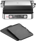 Bistecchiere, MultiGrill 9 Pro CG 9140, Griglia Elettrica con 2 Termostati Indipendenti, 3 Posizioni di Cottura, 2200 W, Nero, Braun