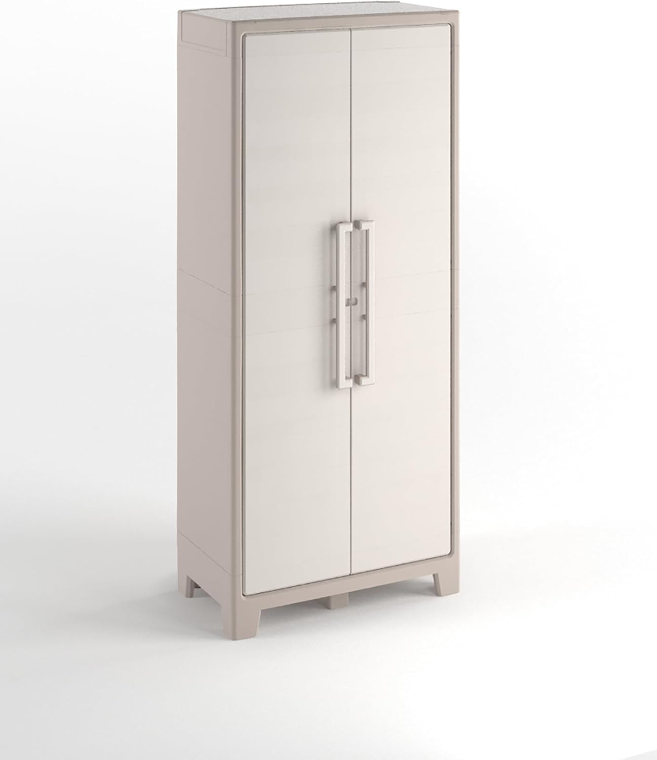 Armadio, da Esterno, Ideale per Balcone e Giardino, 8 Ripiani Pieghevoli, 80x44x182 H Cm, Portascope Gulliver, Sabbia, Beige, Keter