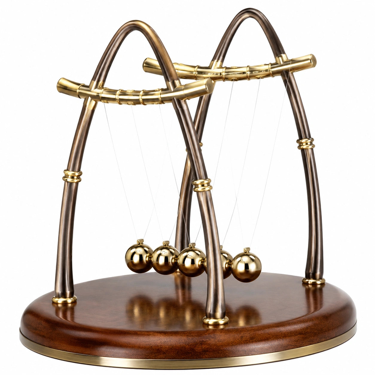 Pendolo di Newton Decorativo Oro e Marrone