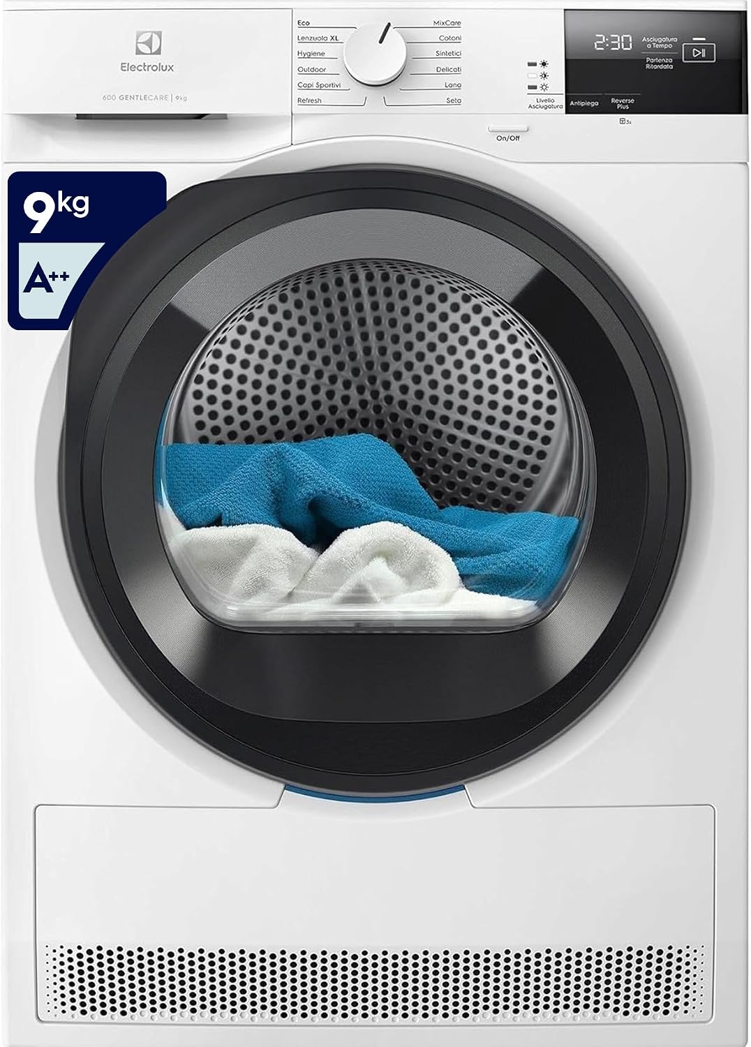 Electrolux EW6H292G asciugatrice, 600 GentleCare 9 kg, Classe A++, Tecnologia SensiCare e MixCare, Programma Lenzuola XL, Antipiega, Filtro EasyClean