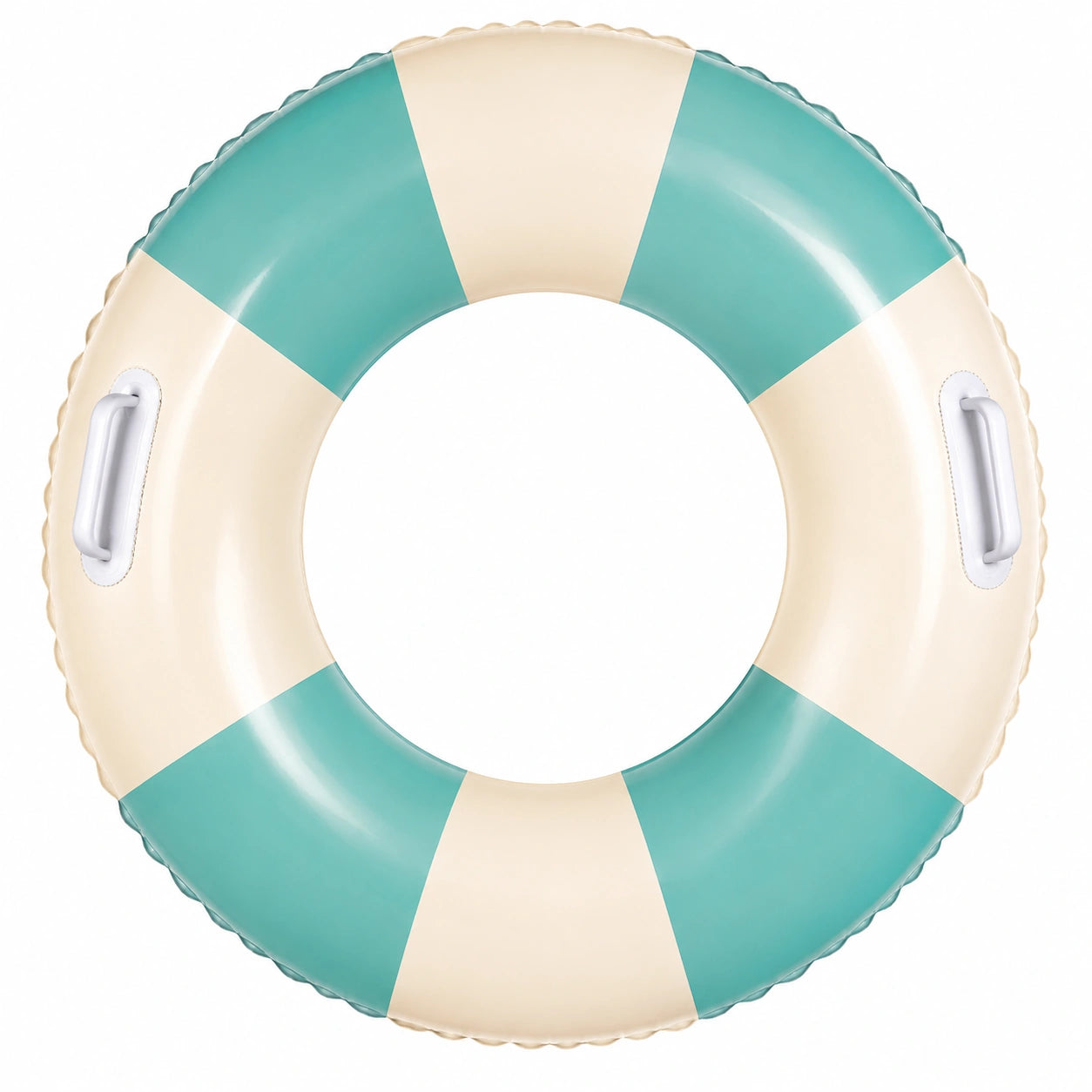 Anello da Nuoto Gonfiabile Verde e Beige con Maniglie