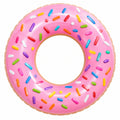 Ciambella Gonfiabile Rosa con Decorazioni Multicolori