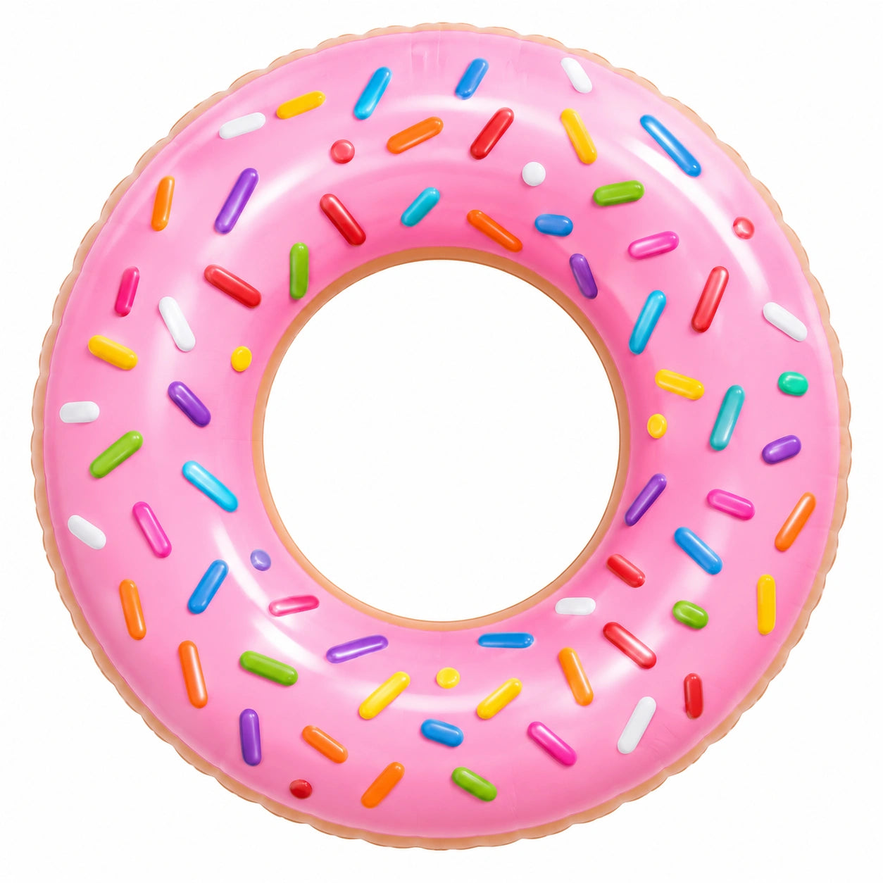 Ciambella Gonfiabile Rosa con Decorazioni Multicolori