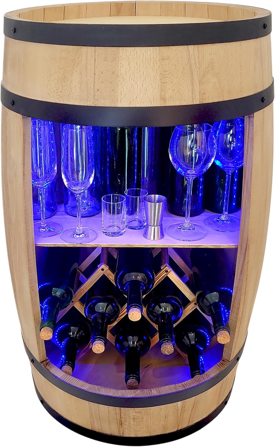 Porta bottiglie da vino, Porta vino, Casa bar, Botte Di whisky Grappa 80 cm, Portabottiglie per whiskybar, regalo per uomo, weeco