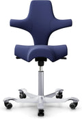 Sedie da scrivania EXR024, (argento, imbottitura blu navy), Capisco 8106 Xtreme Poltrona da ufficio, 200 mm, con molla a gas standard, Hag