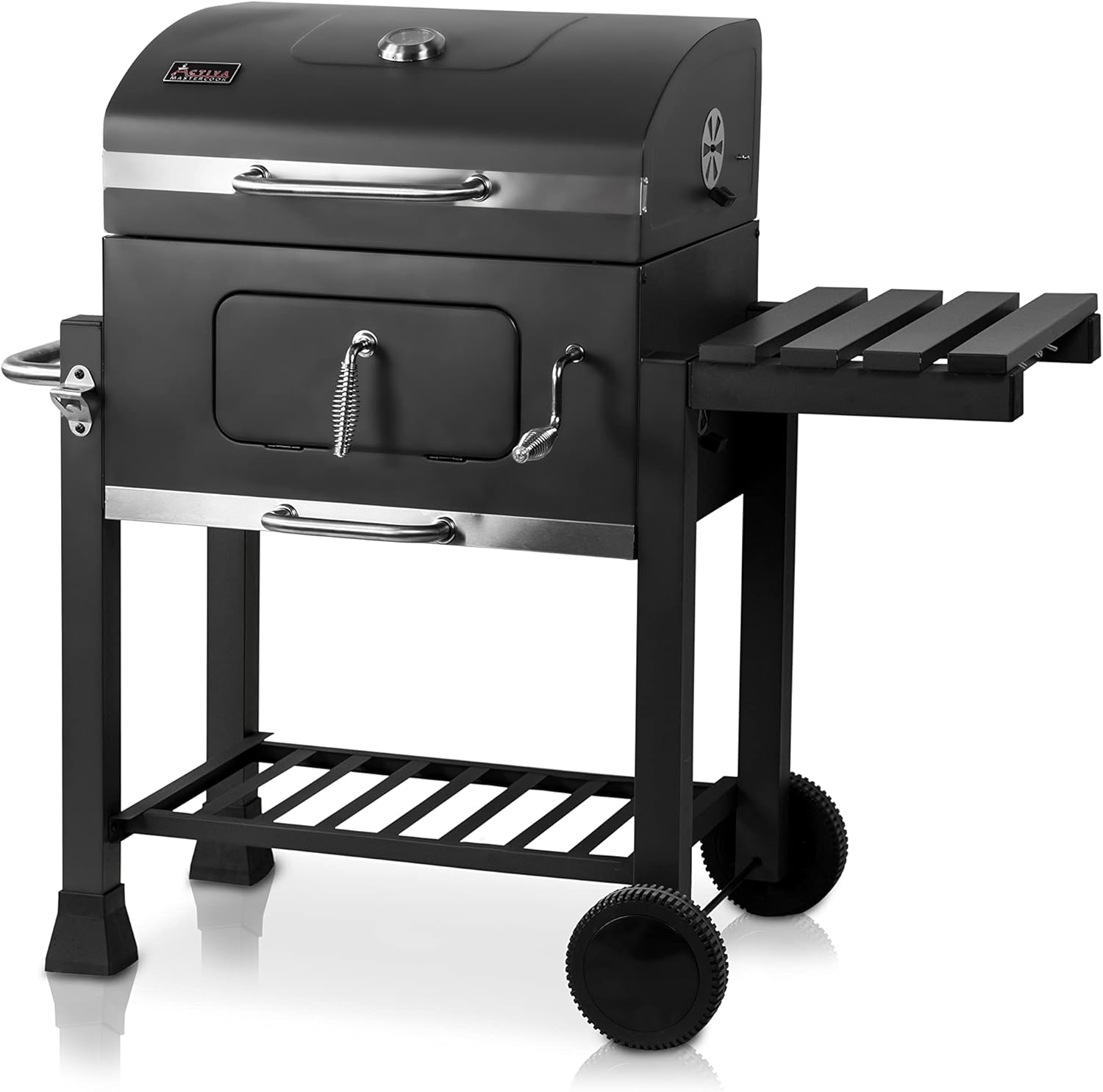 Barbecue a carbone, in acciaio inox, Angular Guss - Barbecue rettangolare a carbonella, ACTIVA