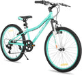 Mountain Bike, Freno a V, rosa, 24', HILAND Climber Bicicletta per Bambini, con Forcella Ammortizzata per Ragazzi e Ragazze, blu, nero, HH HILAND