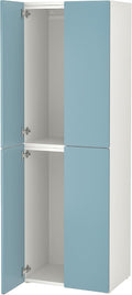 Armadio, bianco, blu, con 2 aste appendiabiti, 60x42x181 cm, PLATSA, SMÅSTAD Guardaroba, Protuning