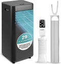 Condizionatore portatile, Pinguino Condizionatore 7000 BTU 2,05 kW, Climatizzatore Portatile, Compatto con Raffreddamento, Nero, SereneLife