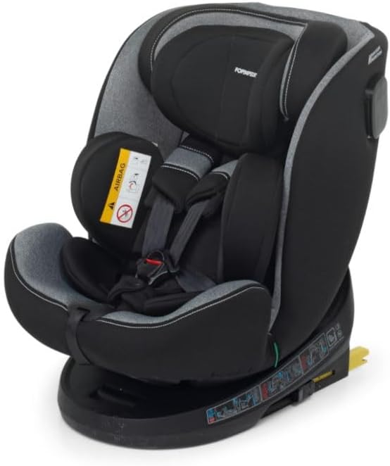 Seggiolini auto R129, conforme ECE, Fissaggio Isofix e TopTether, Safe Body Protection, Carbon, Seduta Girevole a 360°, 0-12 anni, Foppapedretti
