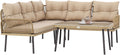 Set mobili da giardino, Salotto da Esterno con 2 Divano a 2 Posti, Struttura in Acciaio, Poltrona Angolare, Naturale, Beige, Outsunny
