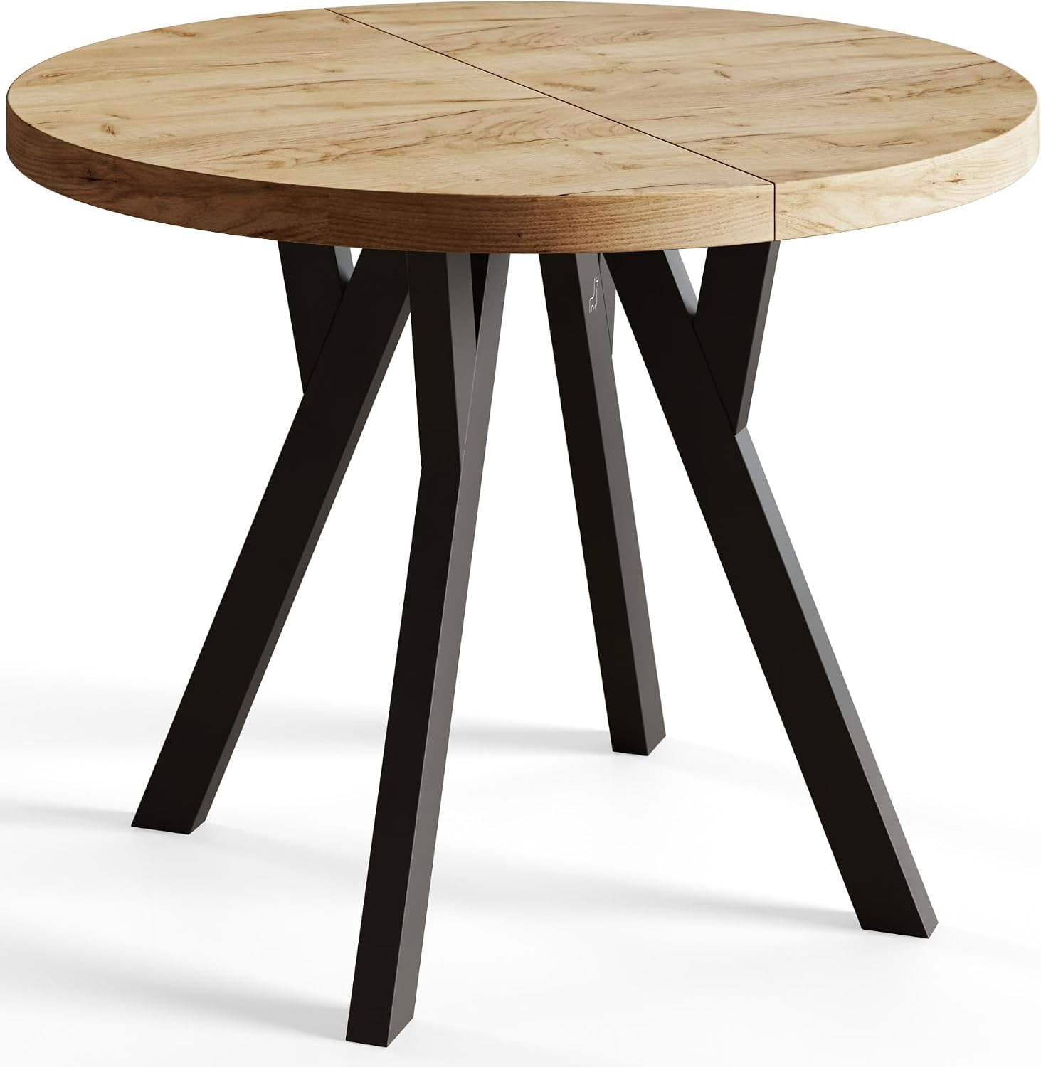 Tavoli, Gambe Solide di Colore Nero, Piano in laminato da 36 mm, Tavolo da Pranzo Allungabile, Craft, Collezione Ovo, AlpiMeble