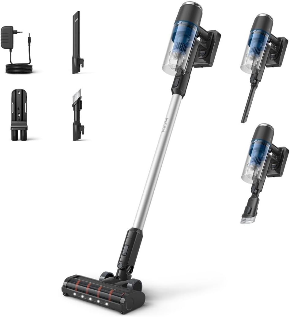 PHILIPS XC3032 aspirapolvere senza fili, Accessorio per Fessure e Combinato, Aspirapolvere Cordless Serie 3000, 60 Minuti di Autonomia, 01), Leggero (