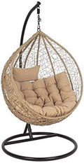 Sedia sospesa 2MM, Poltrona Sospesa Amirantes Con Cuscini Naturale Cod.0661731, Bizzotto