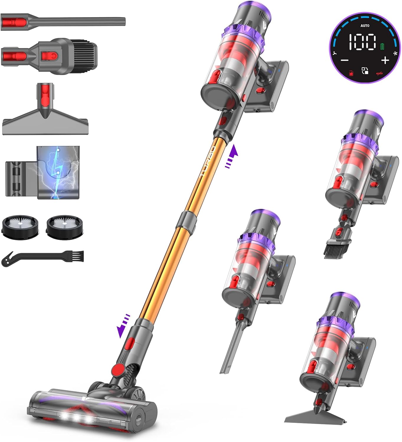 Aspirapolvere senza fili SU7, 580 W, coovy