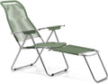 Poltrone, Spaghetti - Poltrona Relax Cordonata Da Esterno - Telaio Alluminio, PVC Sage Green, fiam