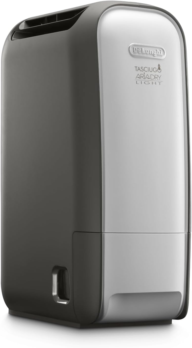 De'Longhi DNS80 Deumidificatori, 7.5 L, Tasciugo AriaDry Light - Deumidificatore Casa Portatile, Tecnologia Zeolite e Ionizzatore, Giorno, Antimuffa