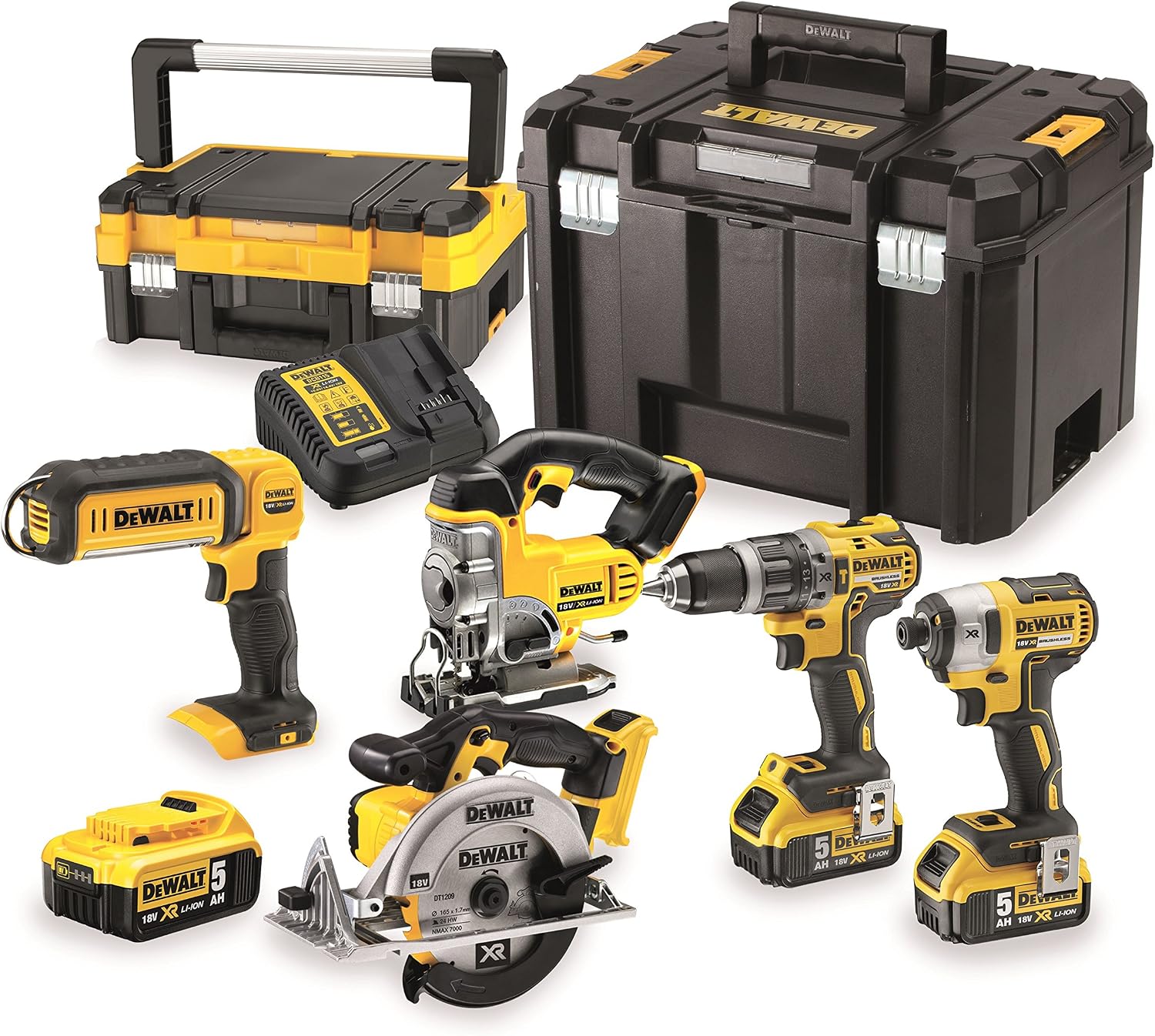 DEWALT DCK551P3T-QW Set di attrezzi, colore: Giallo, Nero, Kit di attrezzi 18 V