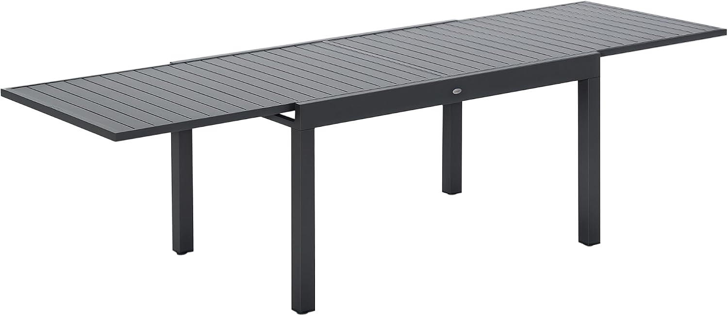 Tavoli standard, Grigio, Tavolo da Giardino Allungabile per 8-10 Persone con Struttura in Alluminio, 135-270x90x75 cm, Outsunny