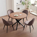 Set sala da pranzo, Adatto a Soggiorno, Sala da Pranzo e Cucina (Venature in Legno Scuro + Marrone), Set Tavolo e Sedie da Pranzo, GrandCA HOME