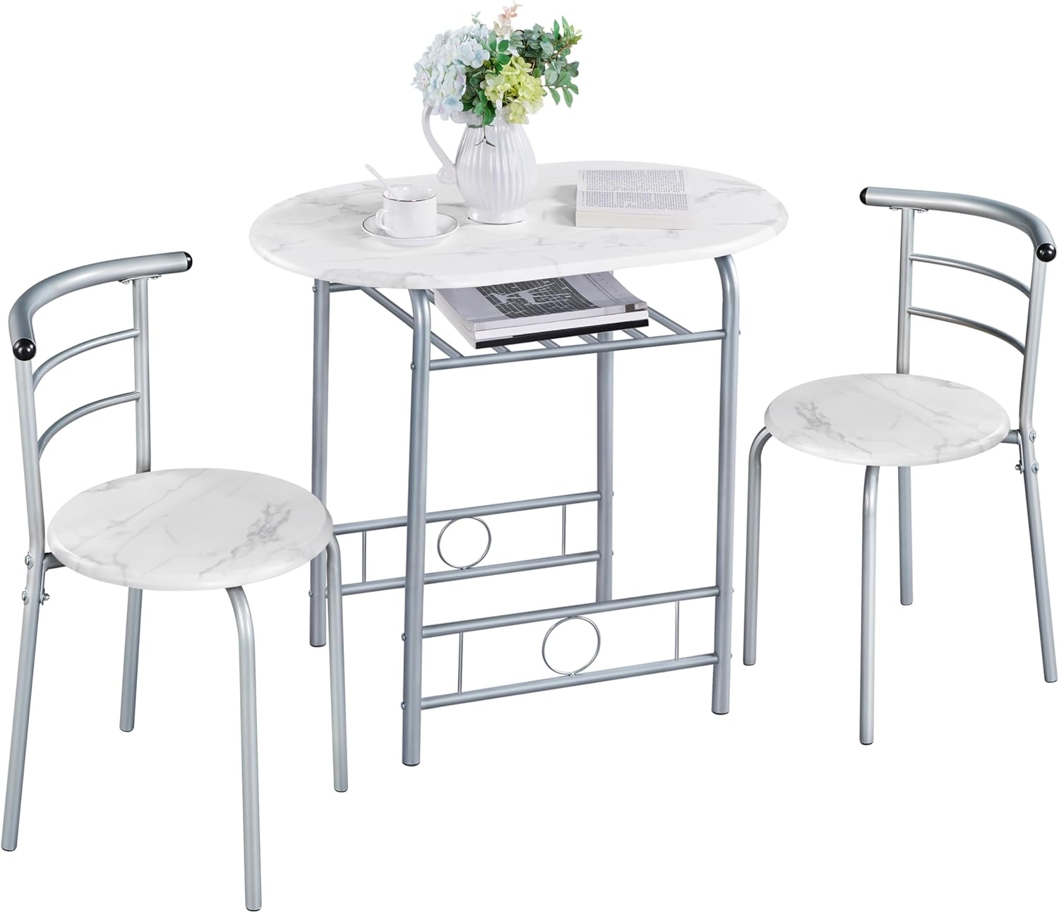 Set sala da pranzo, Set Tavolo Moderno con 2 Sedie per Sala da Pranzo, Soberine