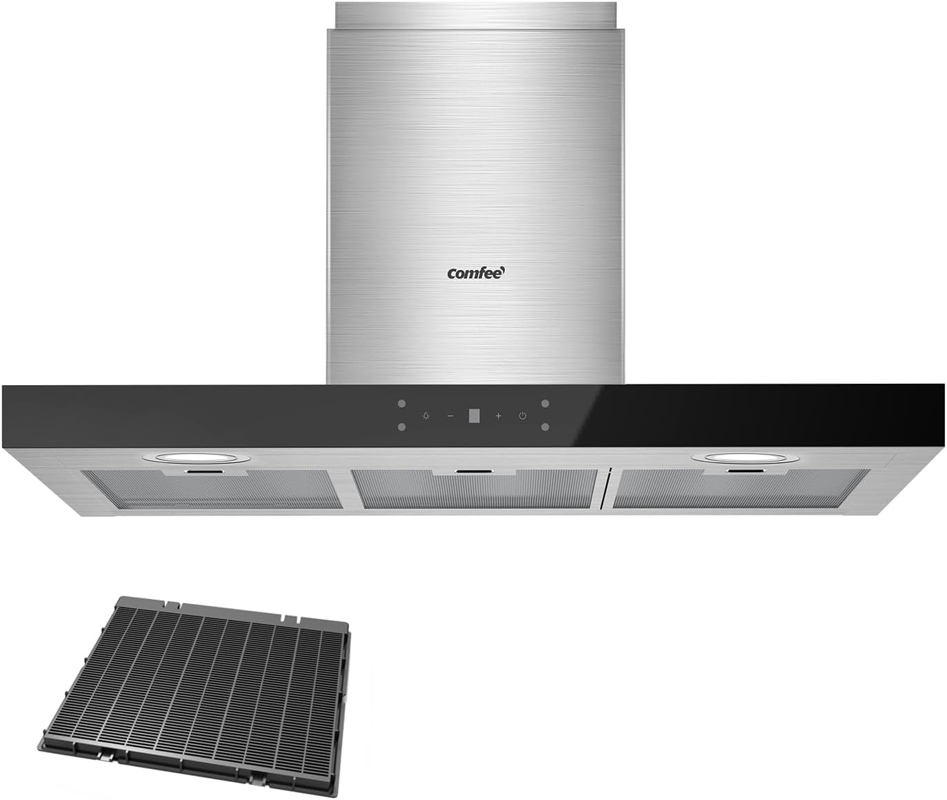 Cappe a muro TSHM77SS-90, Sistema di Ricircolo e Canalizzazione e Filtri a Carbone, COMFEE'