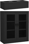 Armadio, da ufficio antracite con fioriera in acciaio, spazio per ufficio, corridoio e officina, per riporre in modo organizzato, soggiorno, Tonture