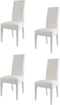 Sedie, robusta struttura in legno di faggio bianco, seduta e schienale rivestiti in pelle artificiale bianco, t m c s