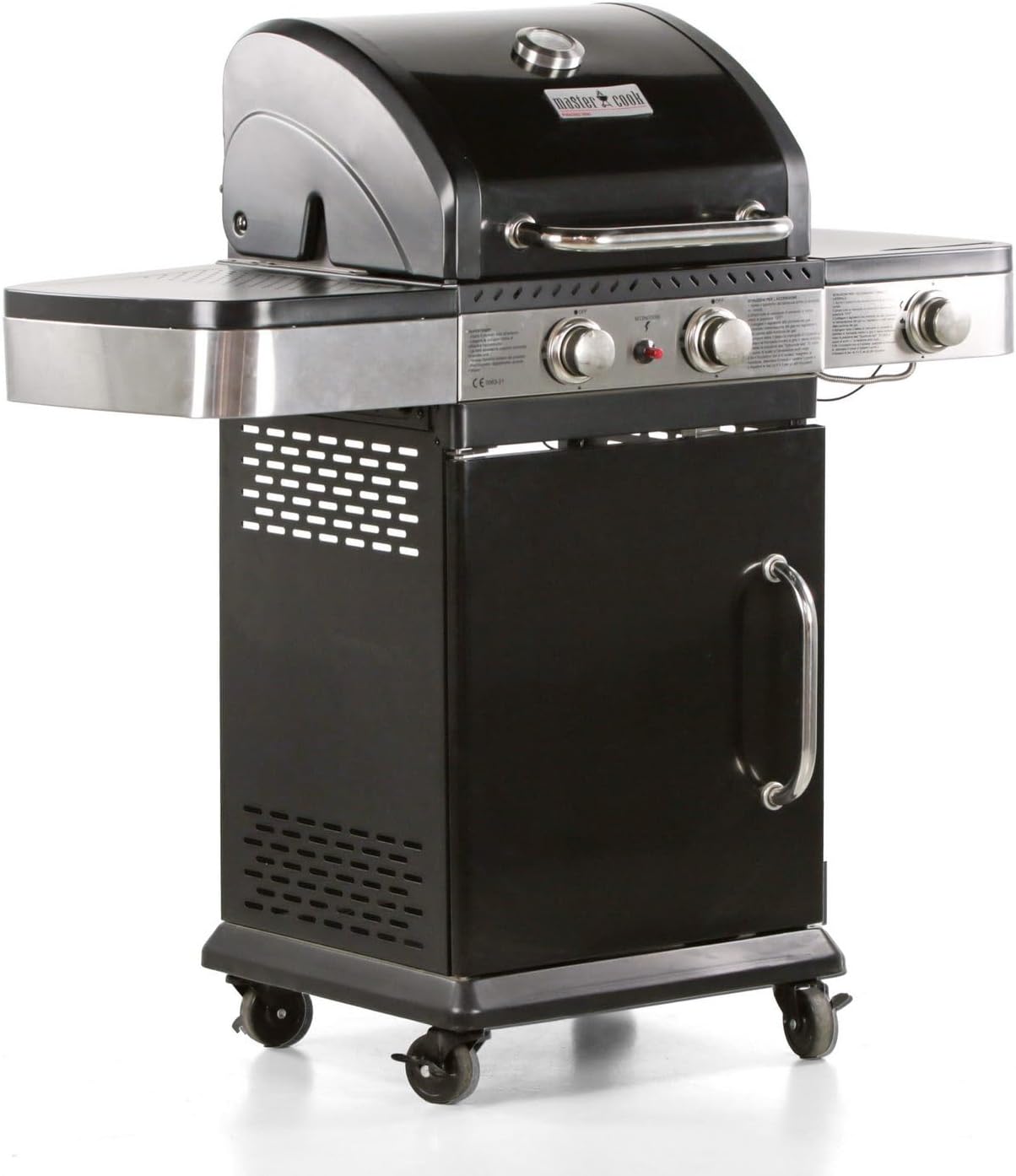 Barbecue a gas, 3 Fuochi, Grigli 60 x 42 cm, DALLAS con Rotelle, Potente e Pratico, Sistema di Pulizia Facile, Brigros