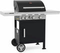 Barbecue a gas, Spring 3212 con tavolino fisso, 3 bruciatori e bruciatori laterali, griglie in ghisa smaltata, barbecook