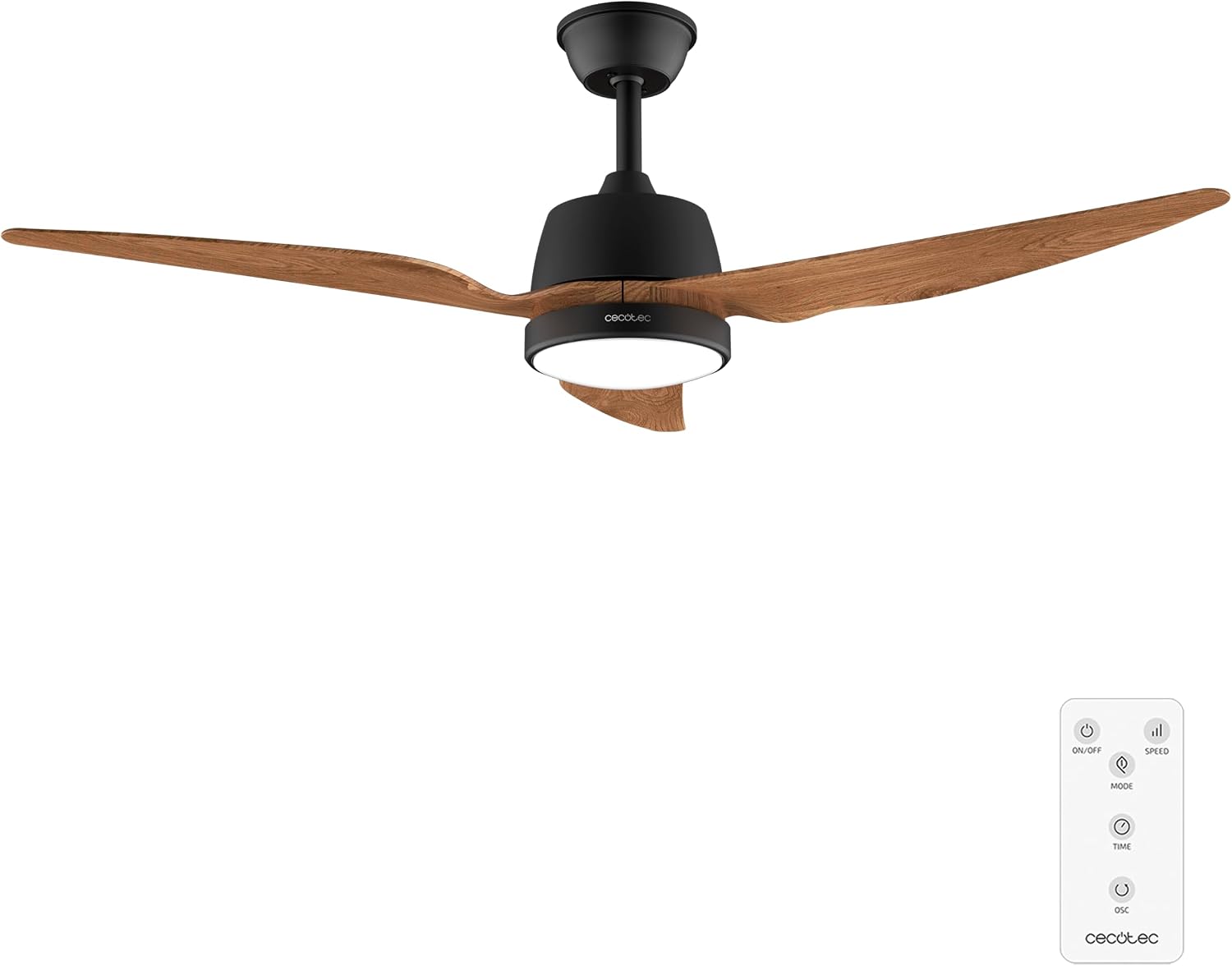 Cecotec Ventilatori da soffitto, Telecomando, Estate, Inverno, Ventilatore da Soffitto con Luce EnergySilence Aero 5250 BlackWood. 62 W, 3 Velocità